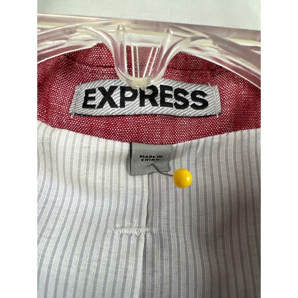 Express Blazer Men Slim Fit Red Photographer 36 S Two-Button Sport Coat Linen Bl - Picture 2 of 9